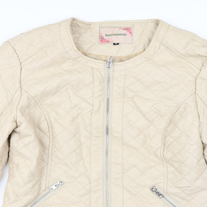 Internationale  Womens Beige   Jacket Coat Size 12