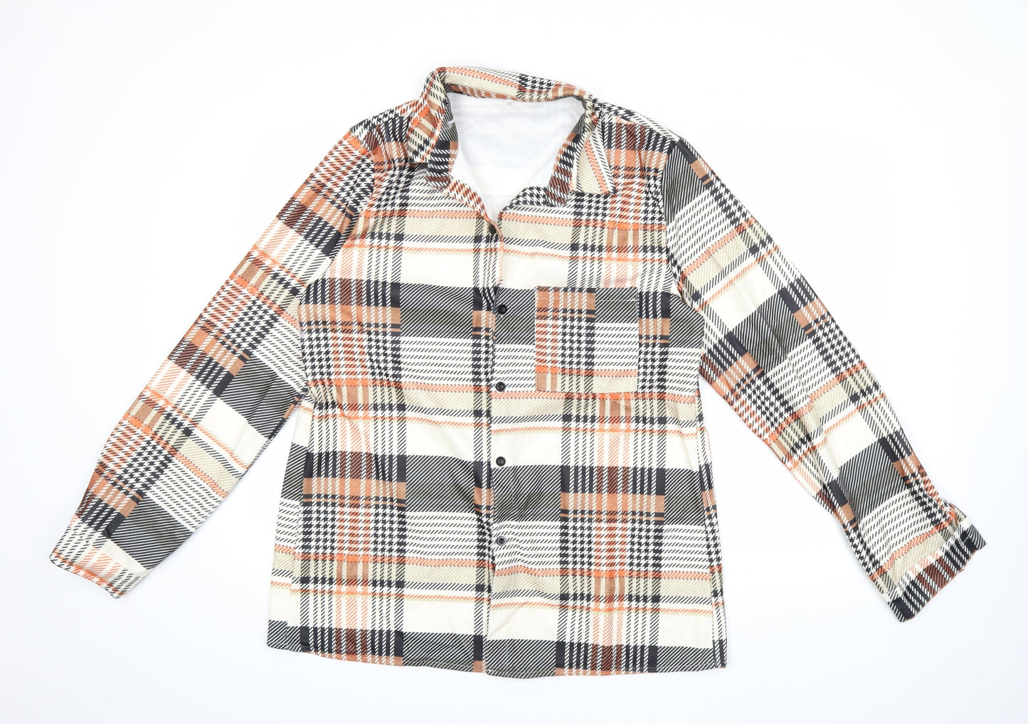 Womens UK Size 3XL Preworn Orange Basic Button-Up