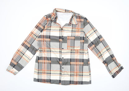 Womens UK Size 3XL Preworn Orange Basic Button-Up