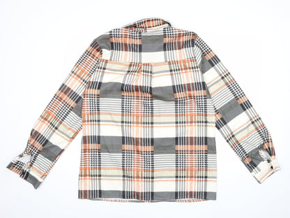 Womens UK Size 3XL Preworn Orange Basic Button-Up