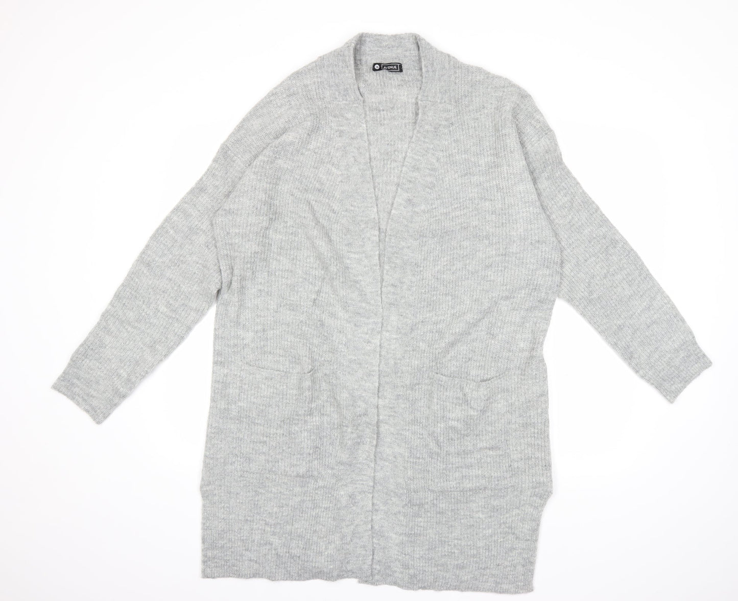 Avenue Womens Grey  Knit Cardigan Jumper Size 14