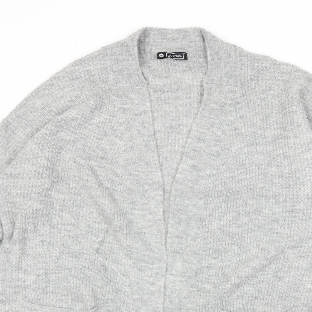 Avenue Womens Grey  Knit Cardigan Jumper Size 14