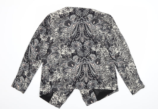 Peacocks Womens Black Floral  Jacket  Size 14