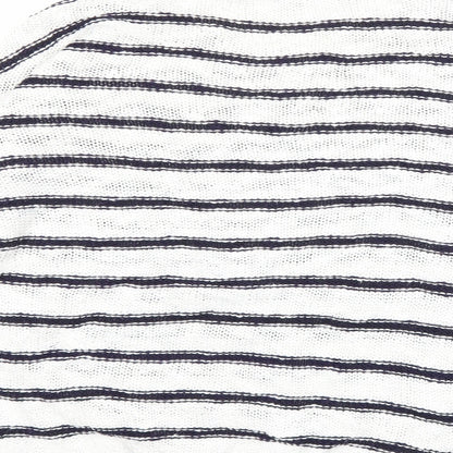 New Look Womens White Striped Knit Pullover Jumper Size 10
