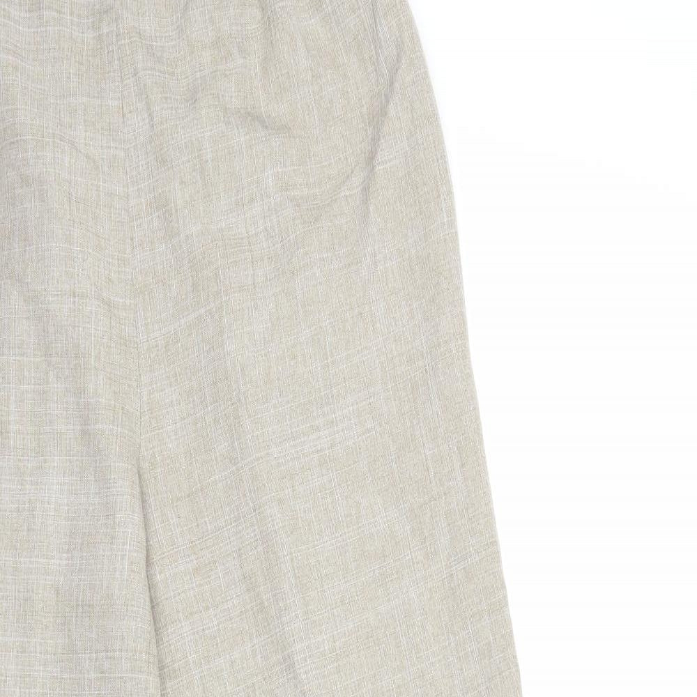Womens UK Size 16 Afibel Regular Fit Cropped Beige Trousers