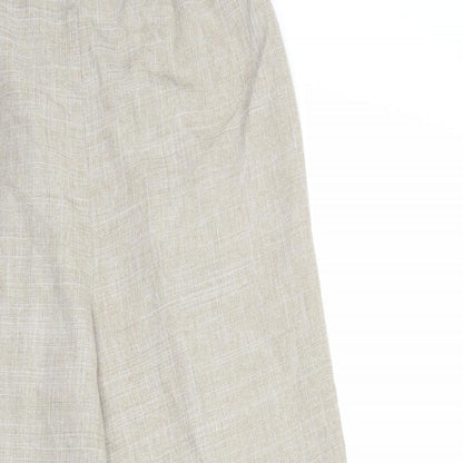 Womens UK Size 16 Afibel Regular Fit Cropped Beige Trousers