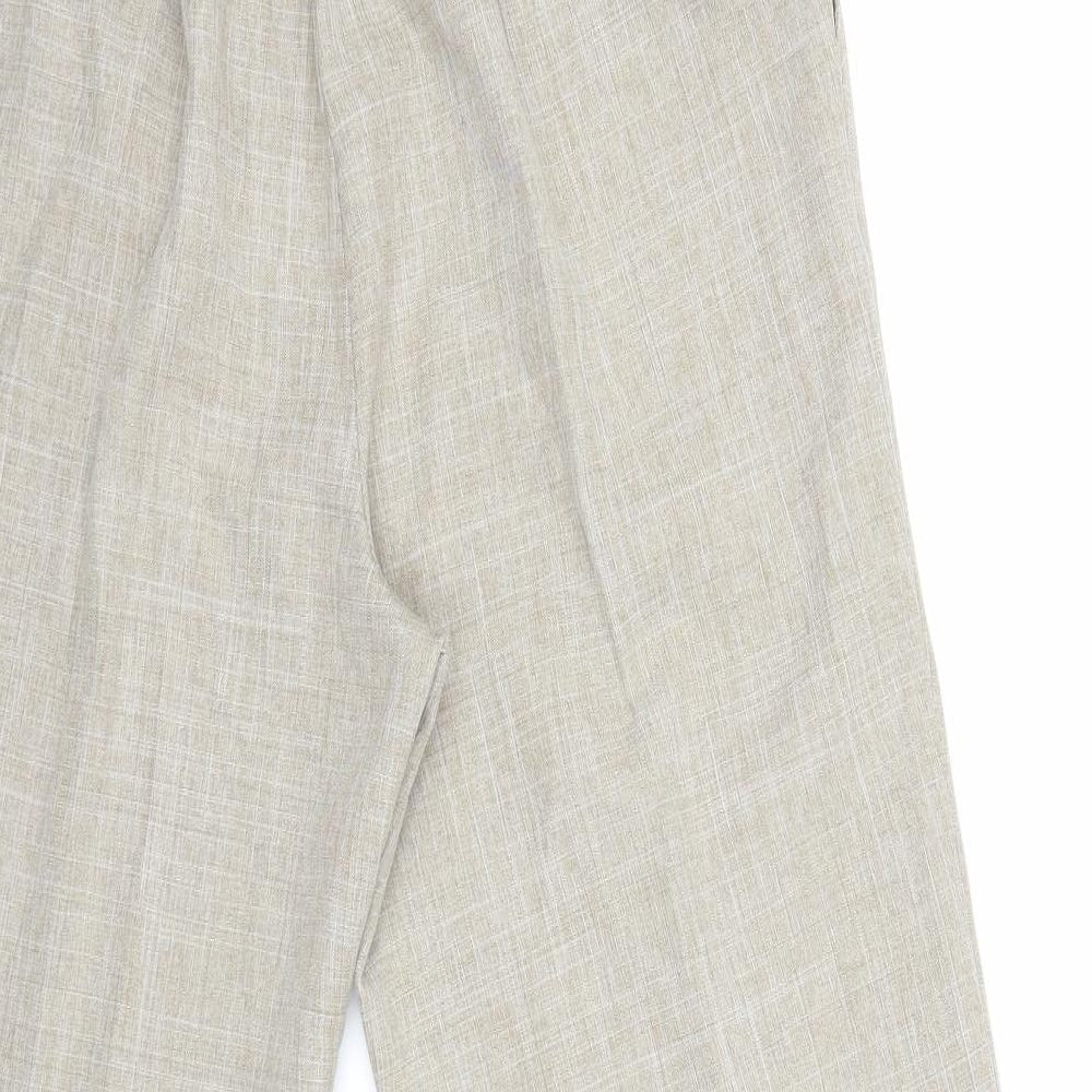 Womens UK Size 16 Afibel Regular Fit Cropped Beige Trousers