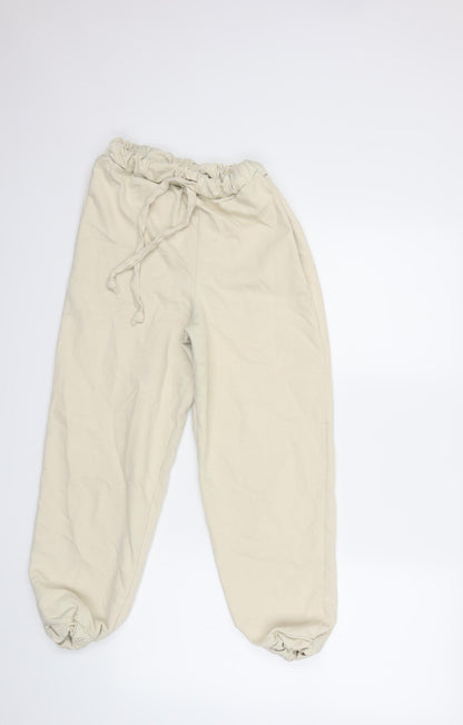 Womens UK Size 4 PRETTYLITTLETHING Regular Fit  White Trousers