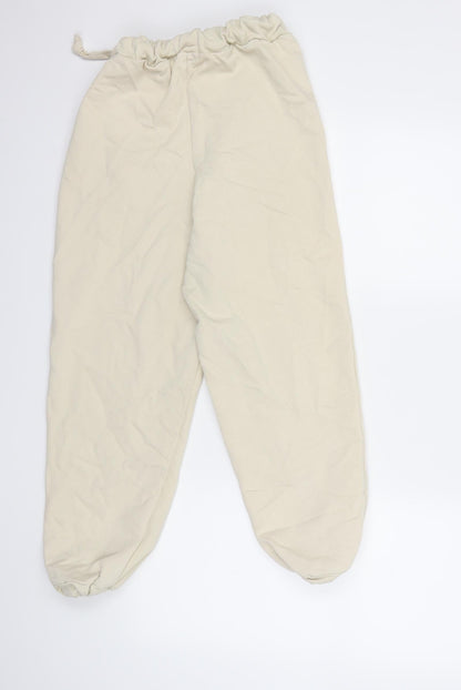 Womens UK Size 4 PRETTYLITTLETHING Regular Fit  White Trousers