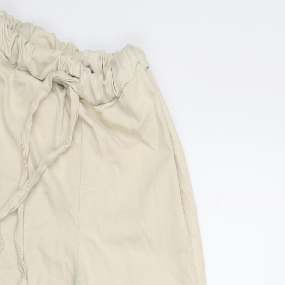 Womens UK Size 4 PRETTYLITTLETHING Regular Fit  White Trousers