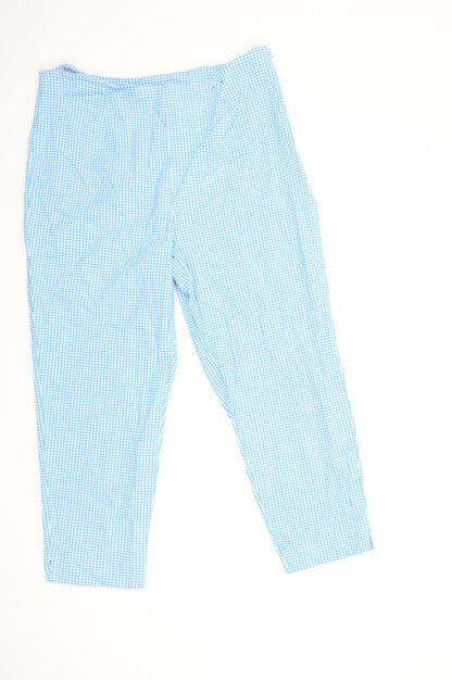 Womens UK Size 18 Joie De Vivre Regular Fit Cropped Blue Trousers