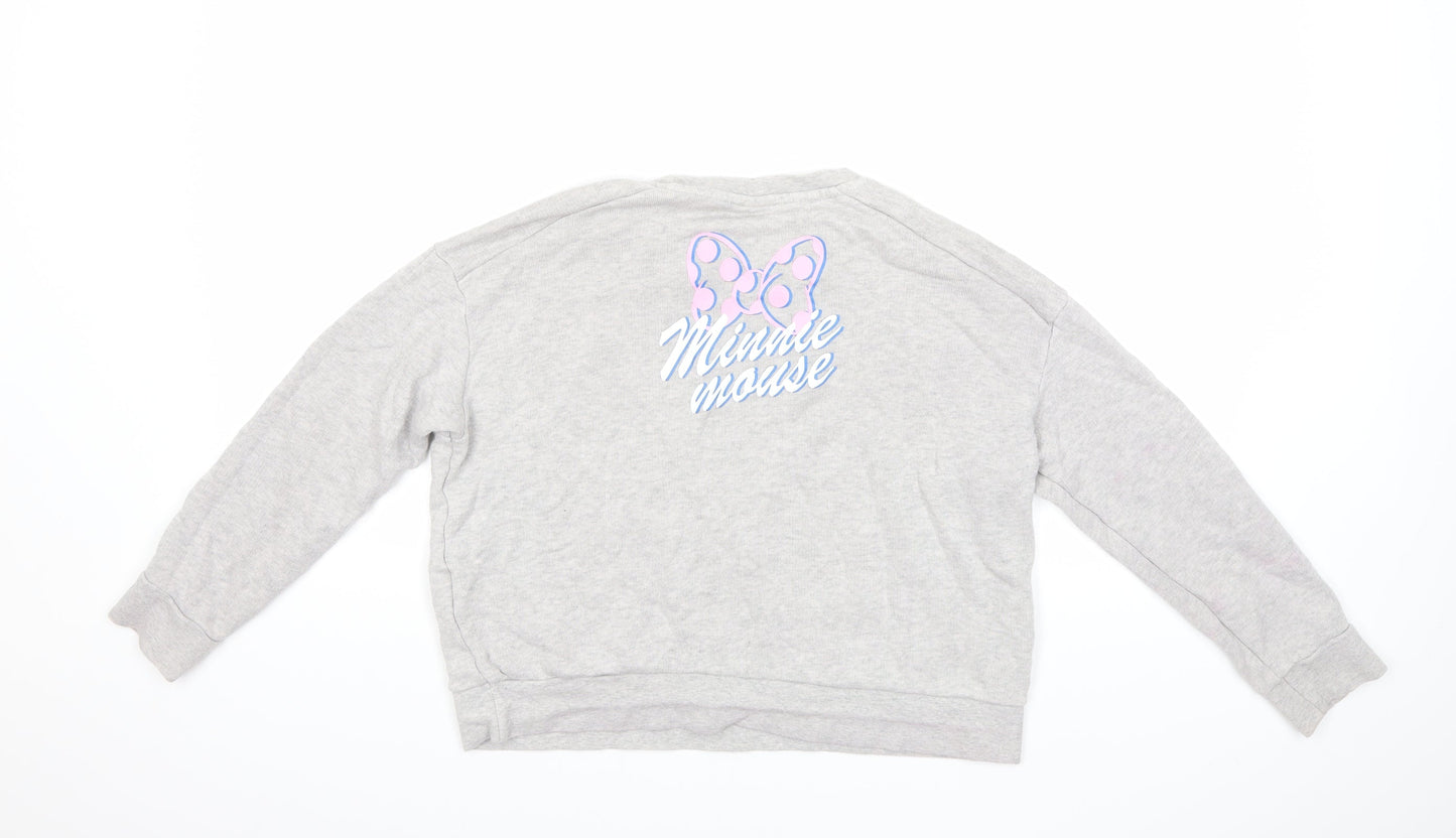 Uniqlo Girls Grey   Pullover Sweatshirt Size 13 Years  - minnie mouse