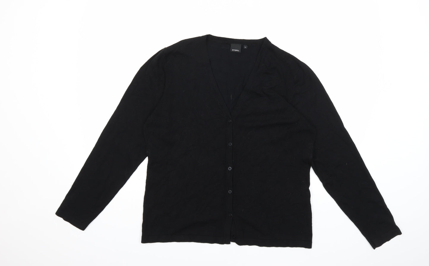 story Womens Black  Knit Cardigan Jumper Size L