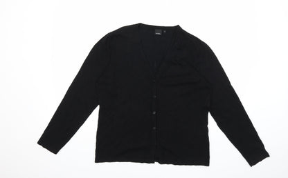 story Womens Black  Knit Cardigan Jumper Size L