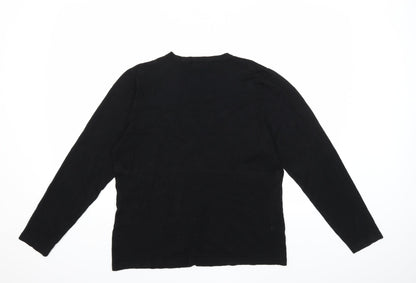 story Womens Black  Knit Cardigan Jumper Size L