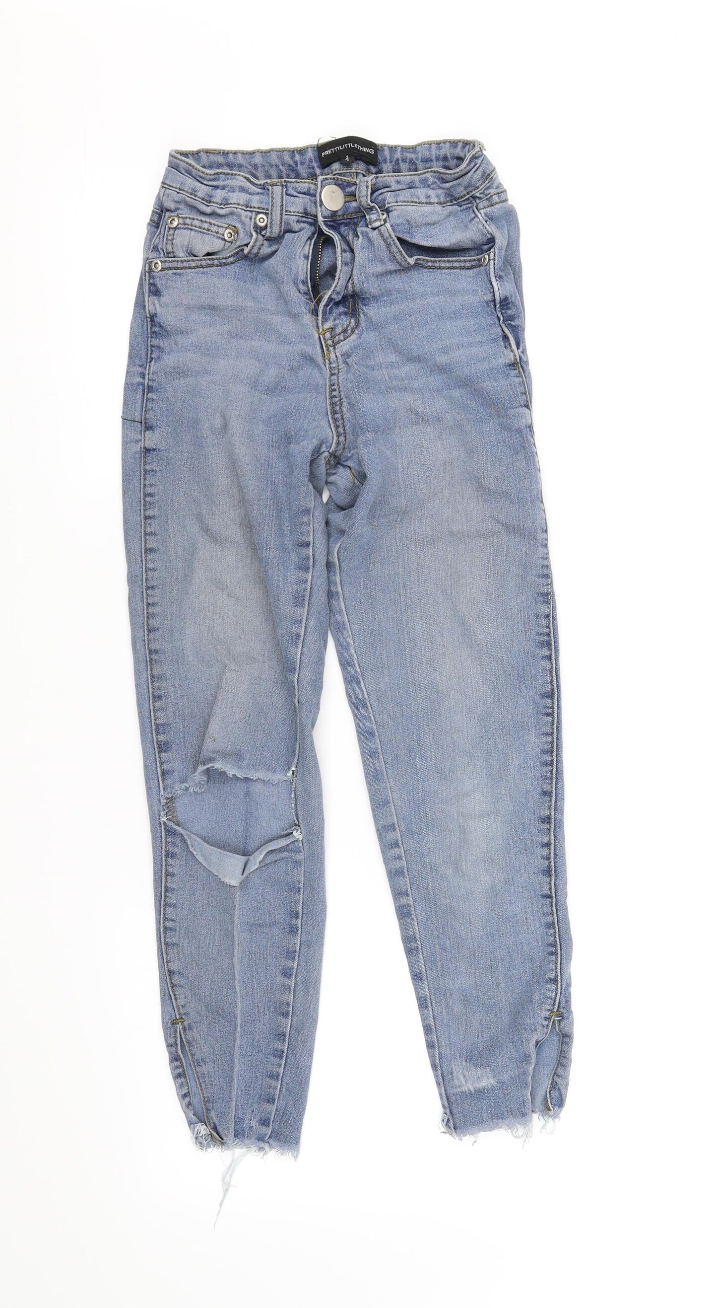 pretty little thing Girls Black Ikat  Skinny Jeans Size 4 Years