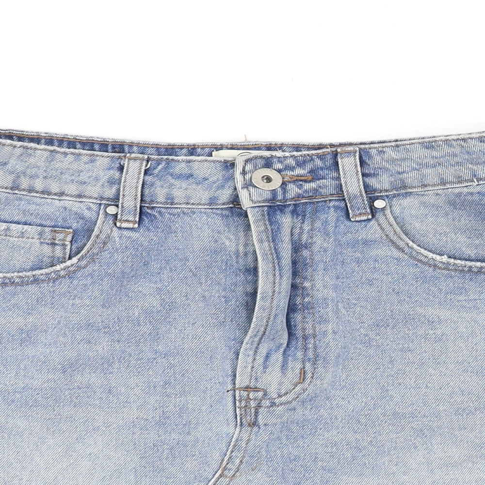91 Cotton Womens Blue   A-Line Skirt Size 6