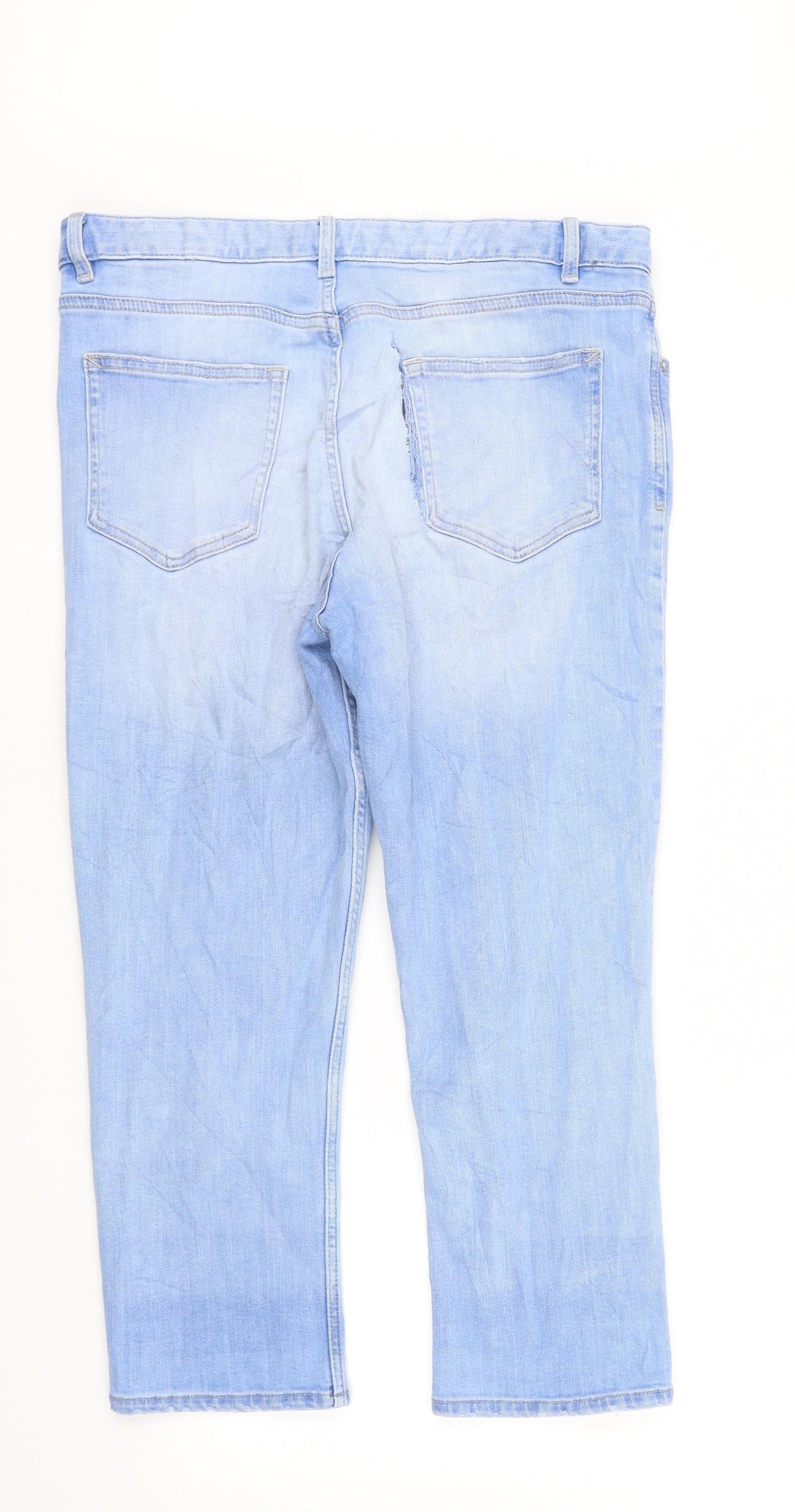 M&S Collection Womens Blue   Straight Jeans Size 12 L32 in