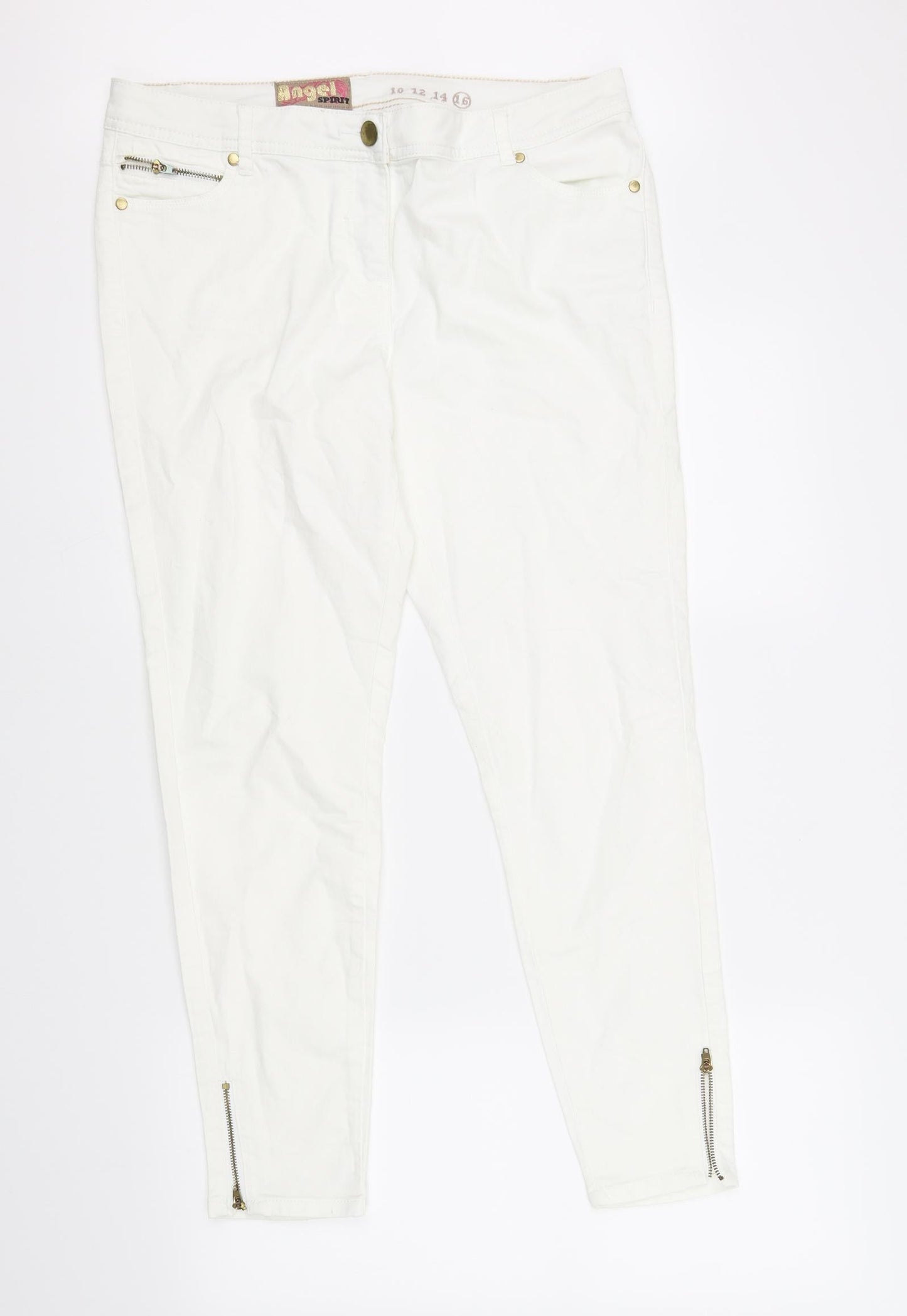 angel spirit Womens White   Mom Jeans Size 16 L30 in