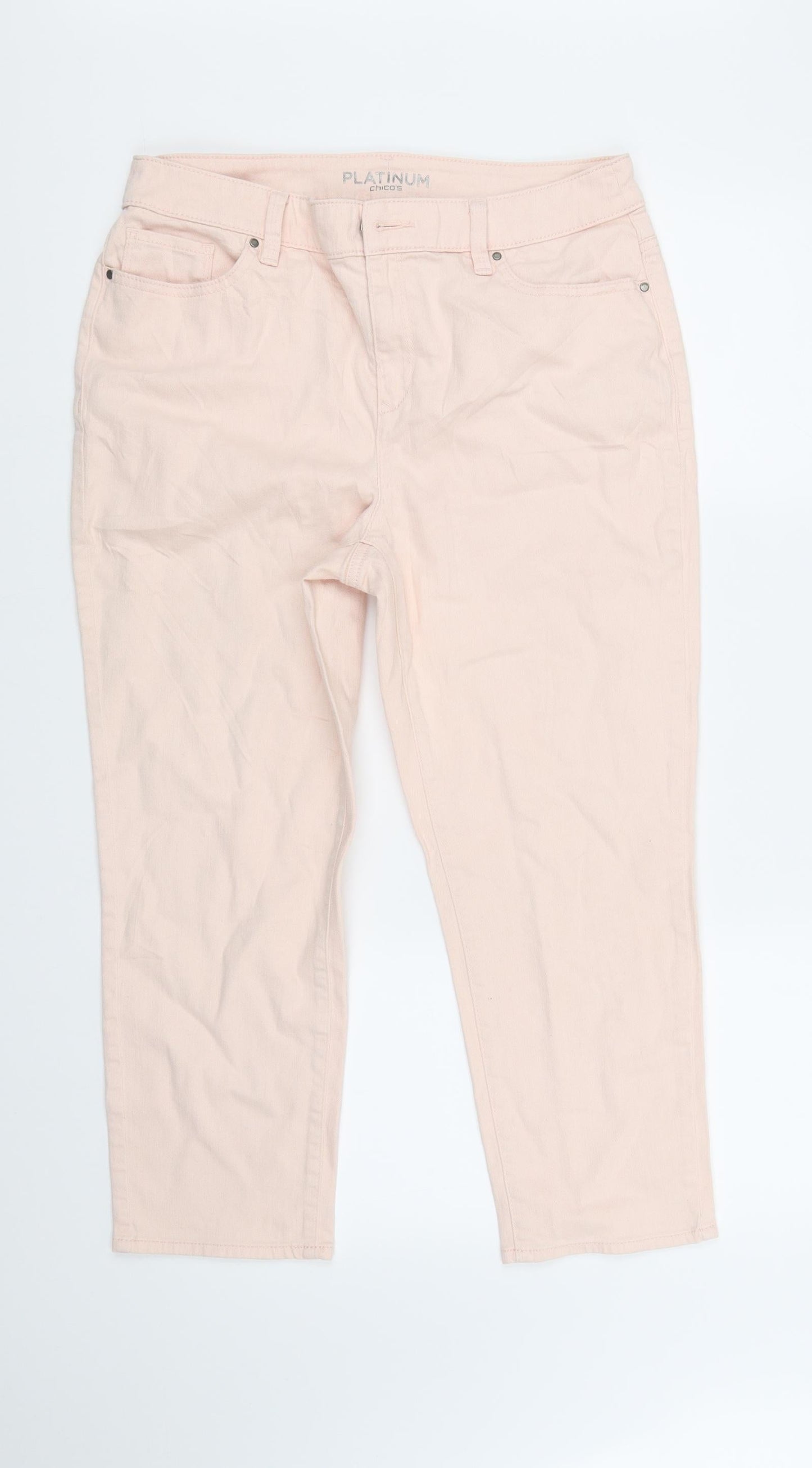 Chicos Womens Pink   Straight Jeans Size 10 L27 in