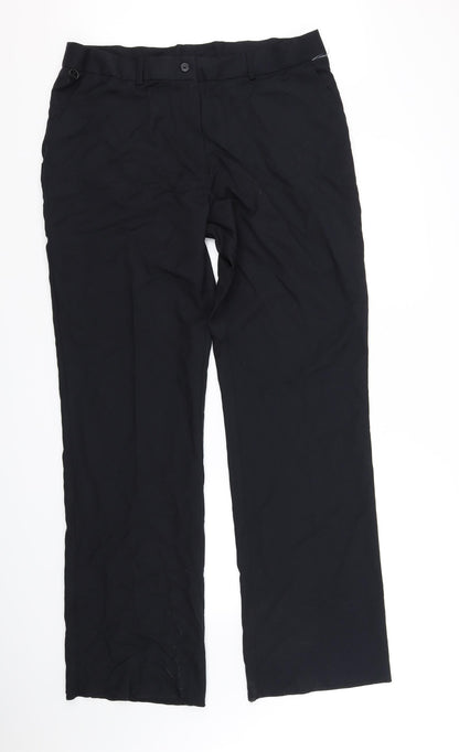 Womens UK Size 18 Preworn Regular Fit  Black Trousers