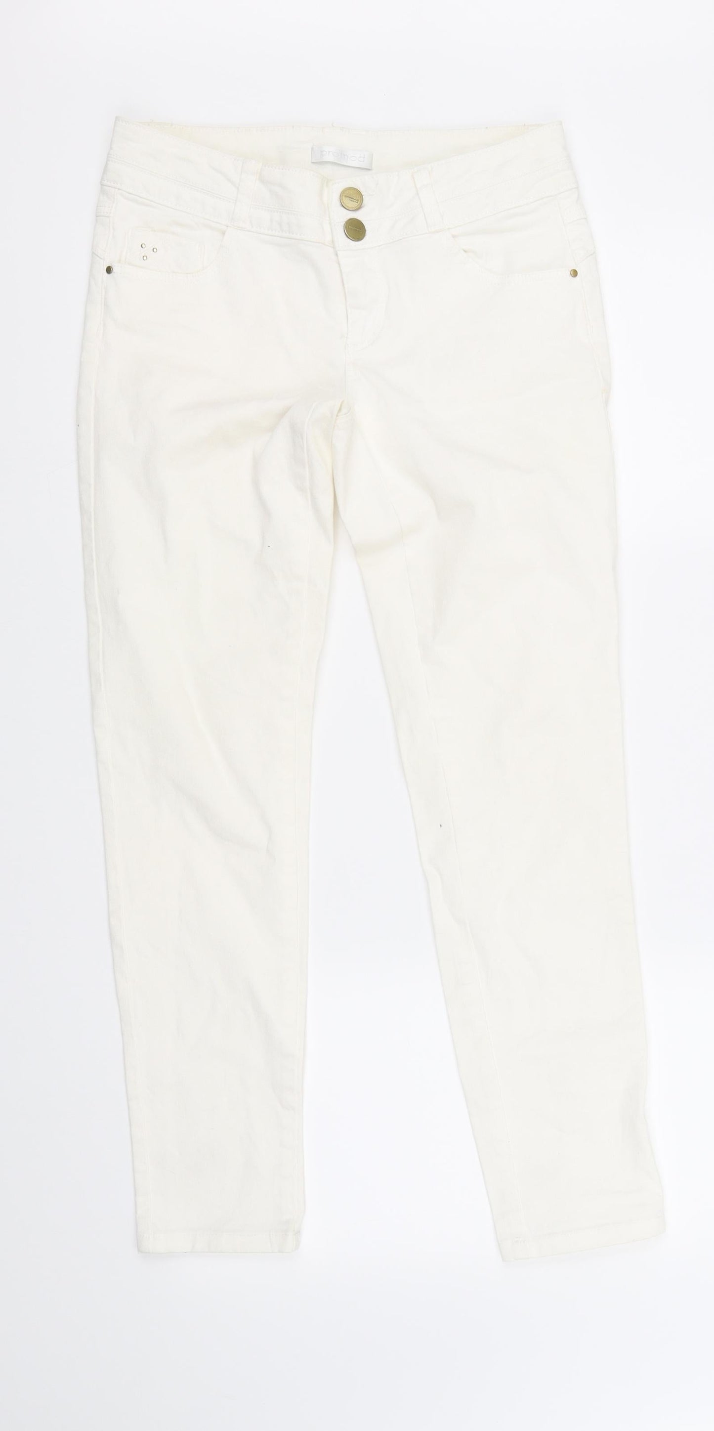 Promod Womens White   Straight Jeans Size 8 L28 in