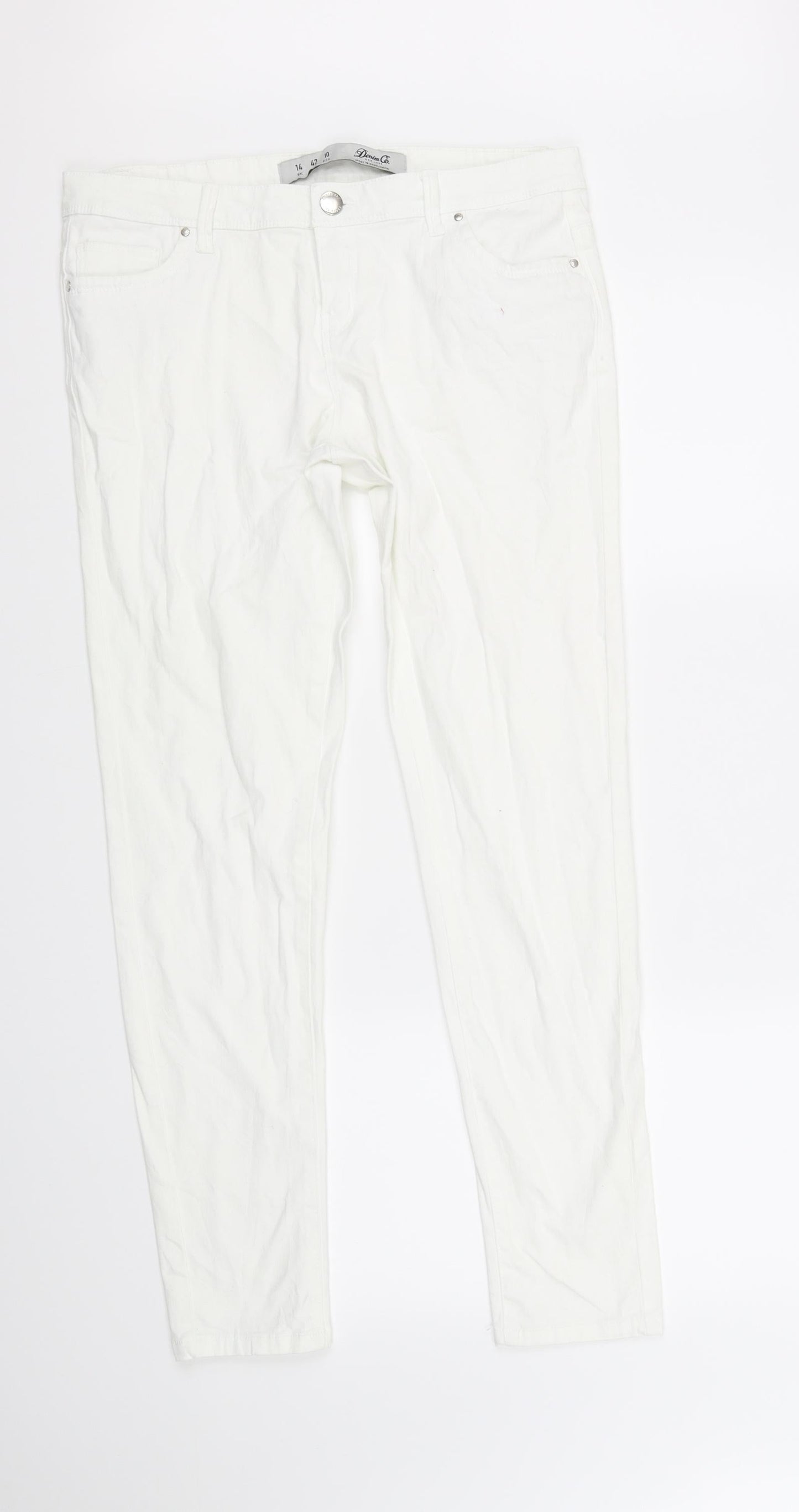 Womens UK Size 14 deniem & co Regular Fit Straight White Jeans
