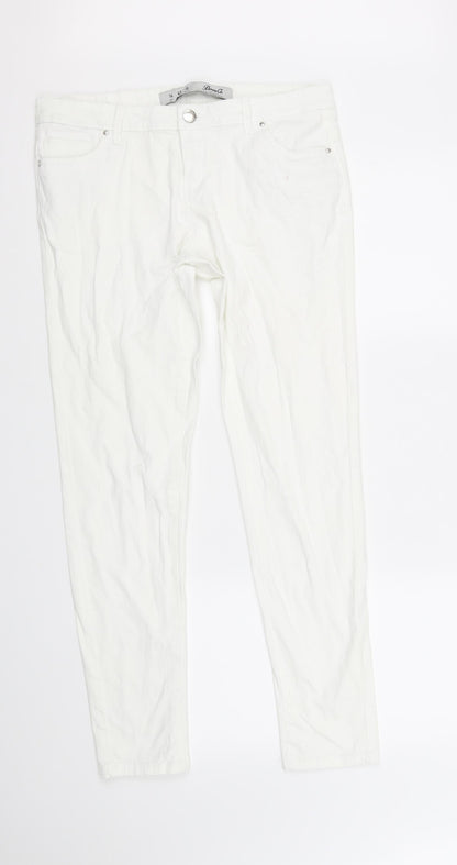 Womens UK Size 14 deniem & co Regular Fit Straight White Jeans