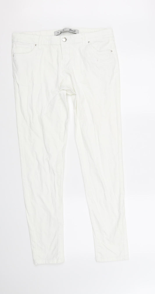 Womens UK Size 14 deniem & co Regular Fit Straight White Jeans