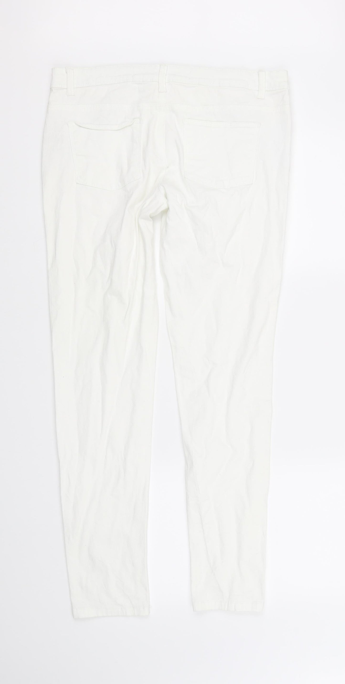 Womens UK Size 14 deniem & co Regular Fit Straight White Jeans
