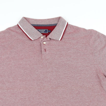 Womens UK Size L Maine Pink Basic Polo