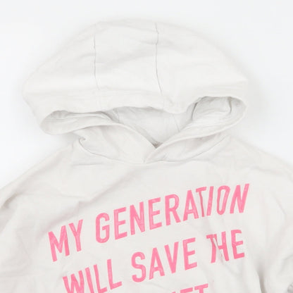 F&F Girls White  Jersey Pullover Hoodie Size 7-8 Years  - My Generation