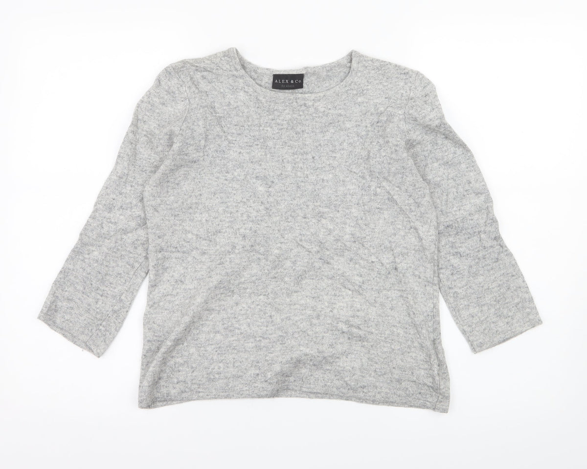 Alex & Co Womens Grey  Knit Pullover Jumper Size 8