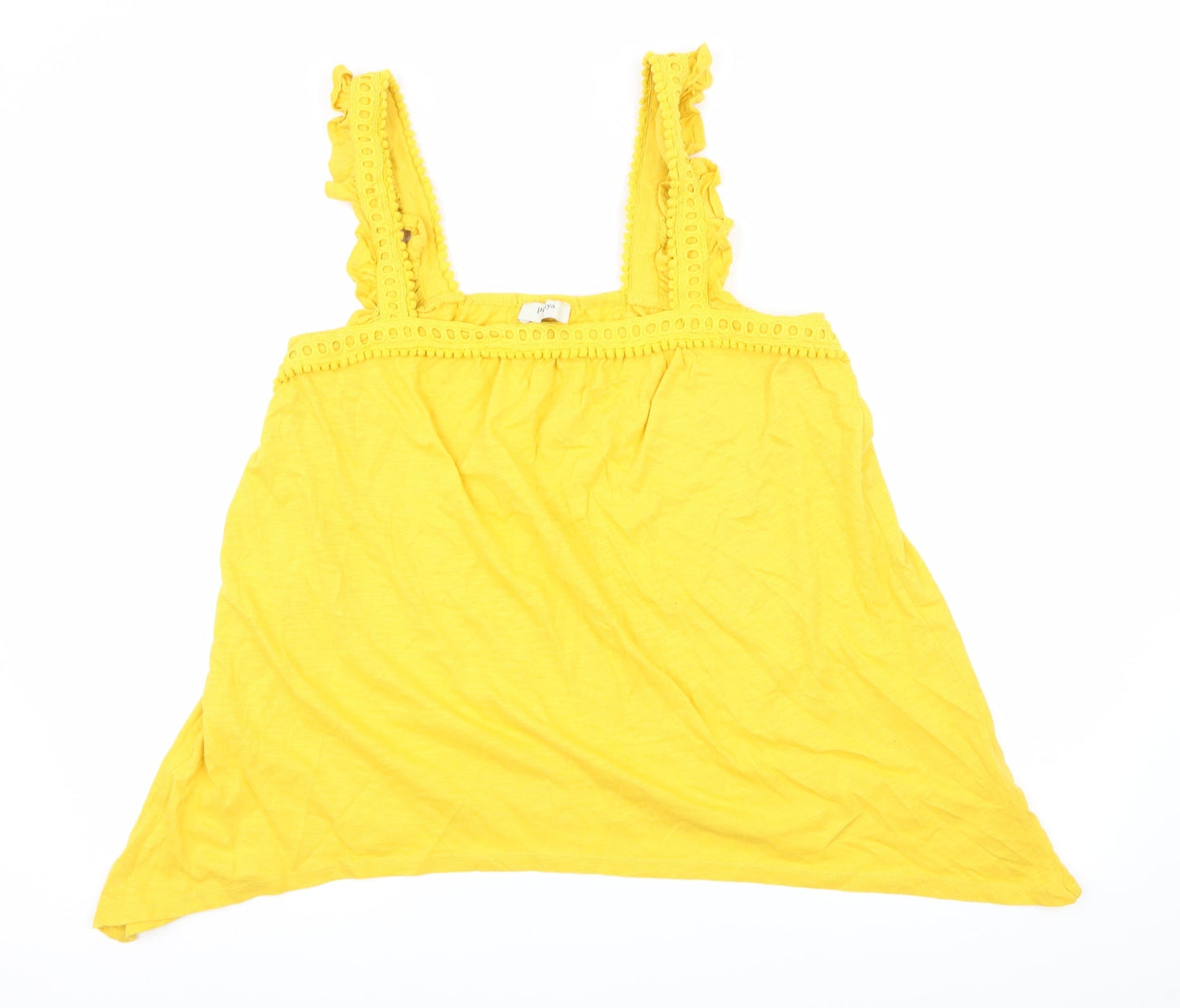 Womens UK Size 16 Papaya Yellow Basic Tank