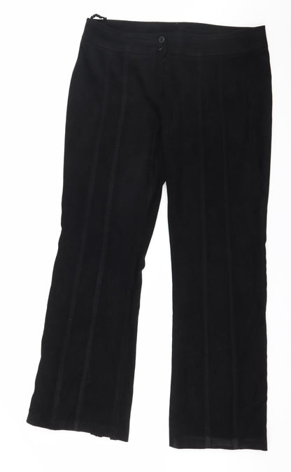 New Look Womens Black  Velour Trousers  Size 16 L31 in