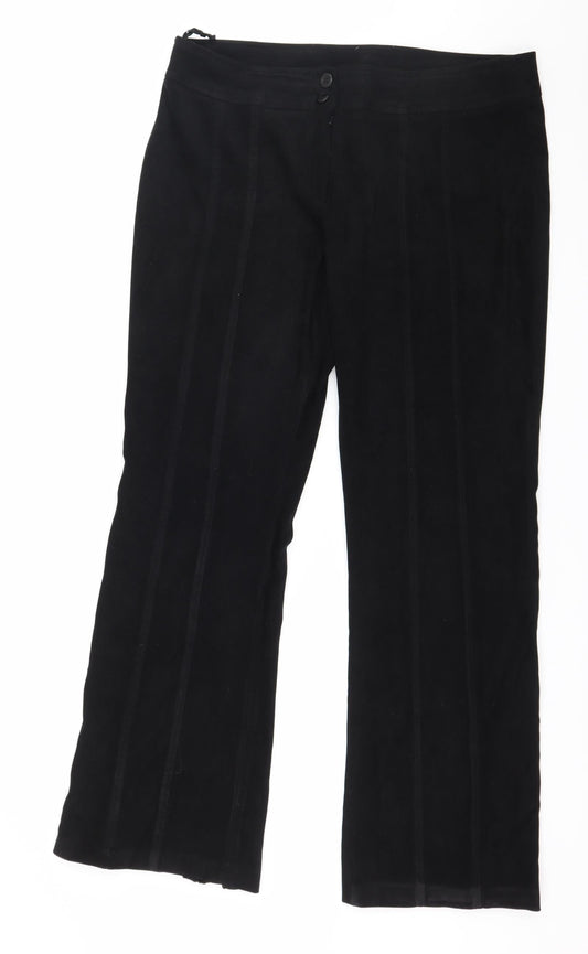New Look Womens Black  Velour Trousers  Size 16 L31 in