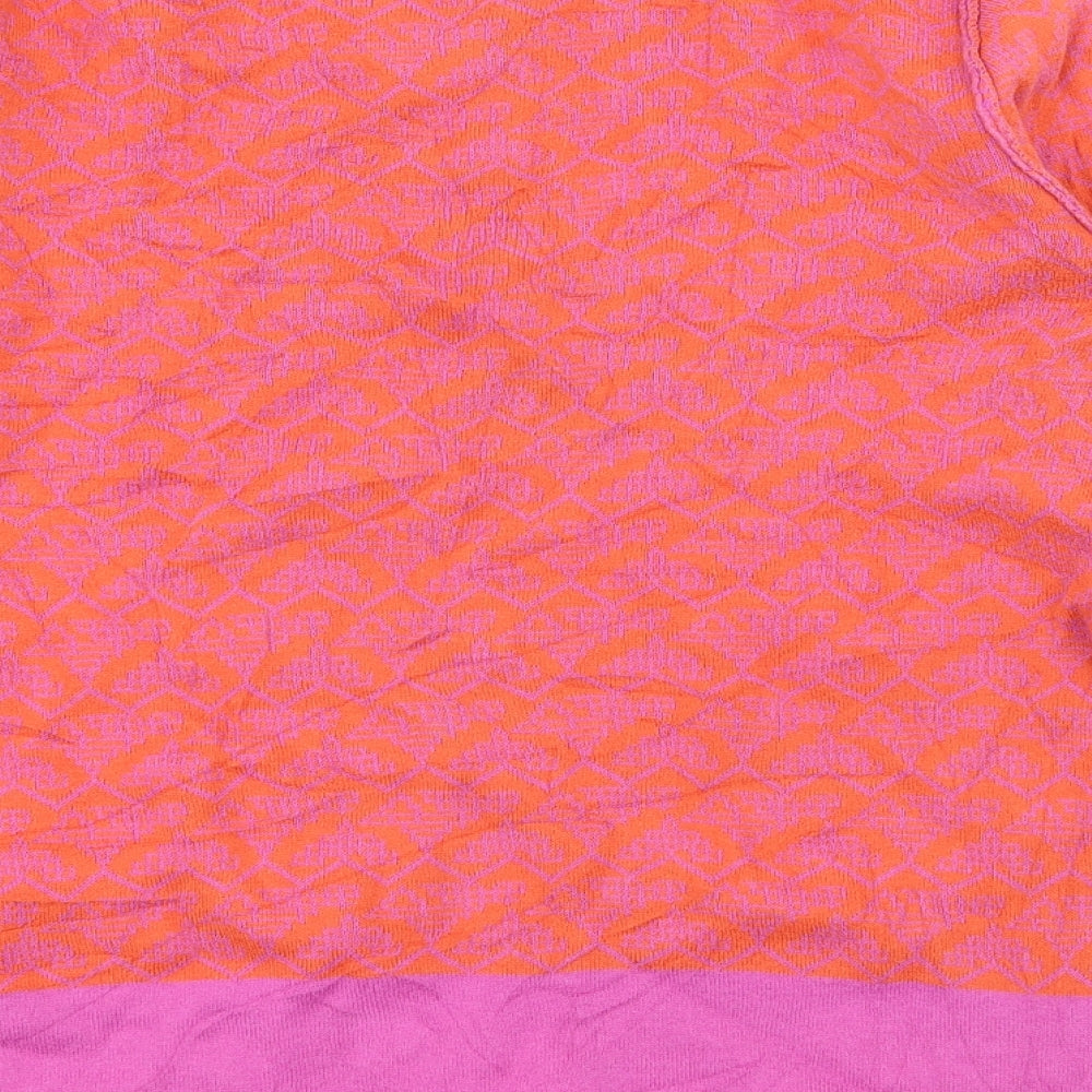CPM Collection Womens Orange Floral Knit Pullover Jumper Size 10