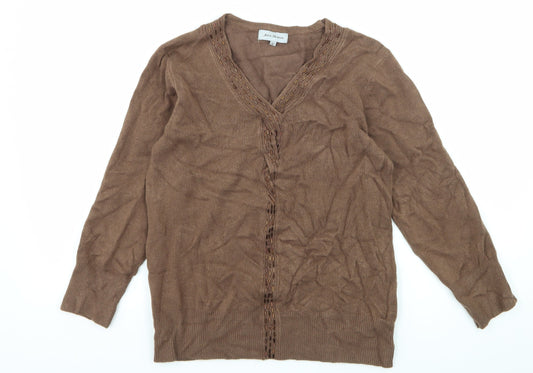 Ann Marie Womens Brown  Knit Pullover Jumper Size S