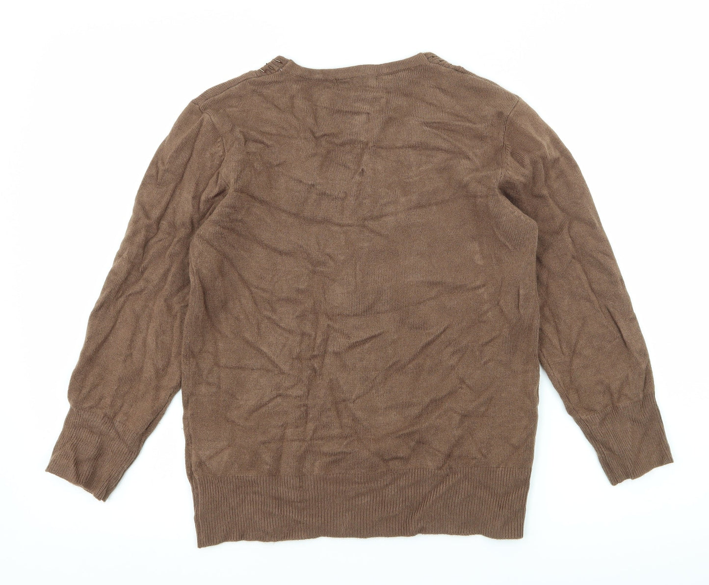 Ann Marie Womens Brown  Knit Pullover Jumper Size S