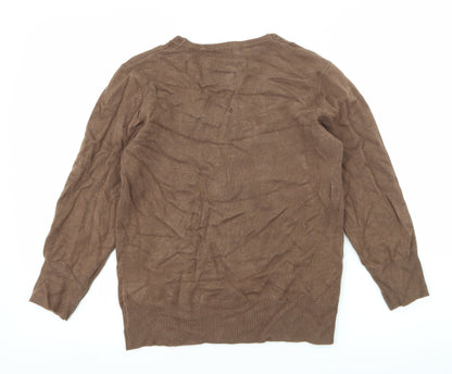 Ann Marie Womens Brown  Knit Pullover Jumper Size S