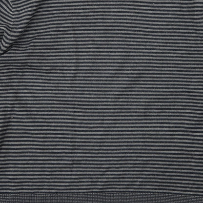 Marks and Spencer Mens Grey Striped Knit Pullover Jumper Size L