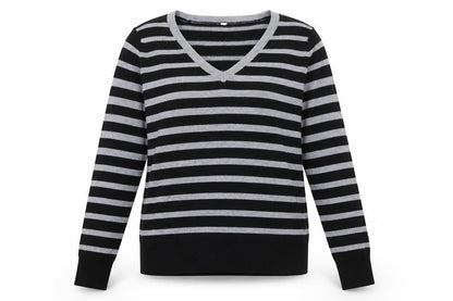 BHS Womens Grey Striped Knit Pullover Jumper Size 10