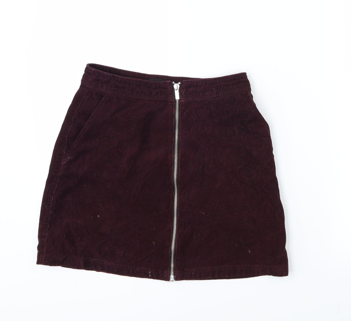 New Look Womens Purple  Corduroy A-Line Skirt Size 6