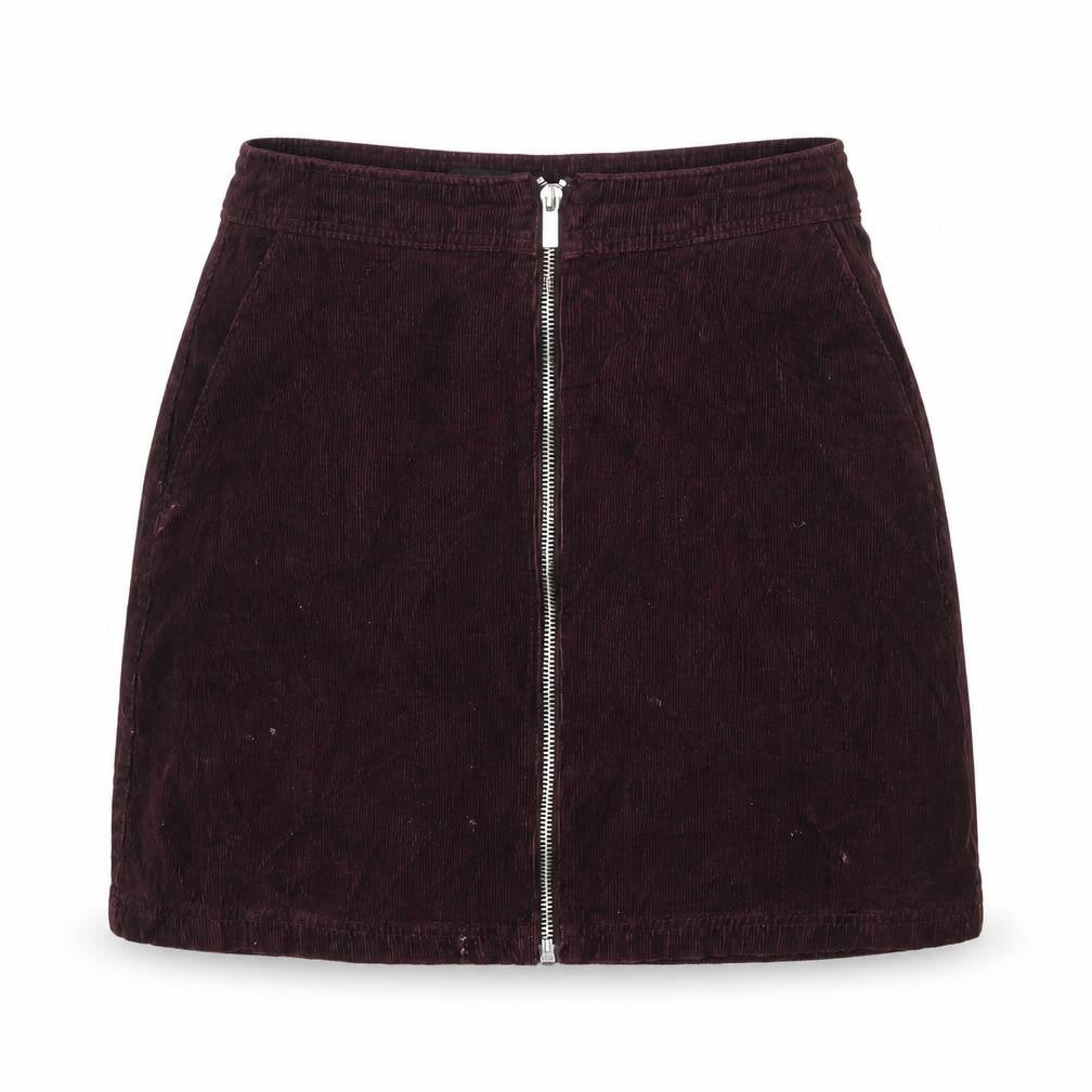New Look Womens Purple  Corduroy A-Line Skirt Size 6
