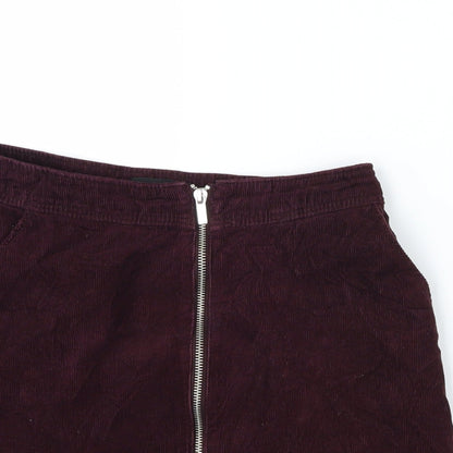 New Look Womens Purple  Corduroy A-Line Skirt Size 6