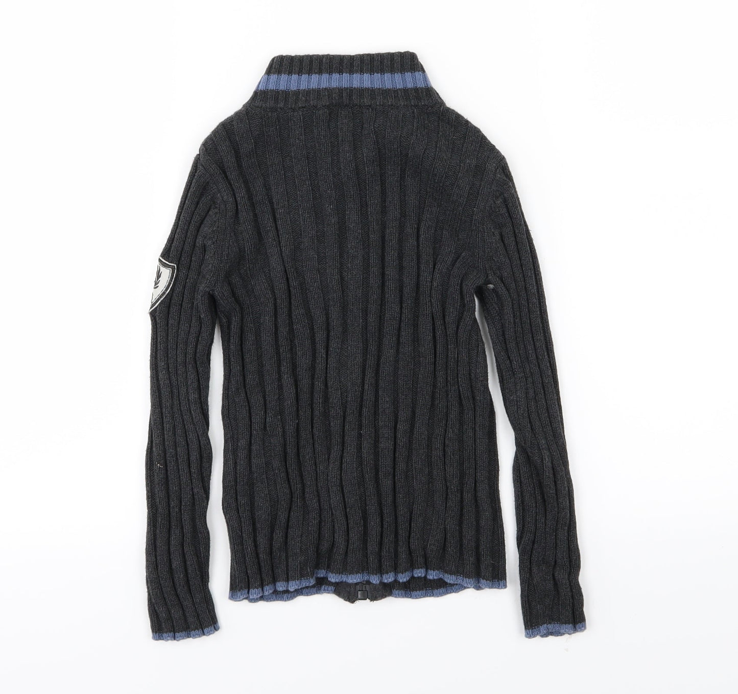 E of M Boys Grey  Knit Full Zip Jumper Size 4-5 Years
