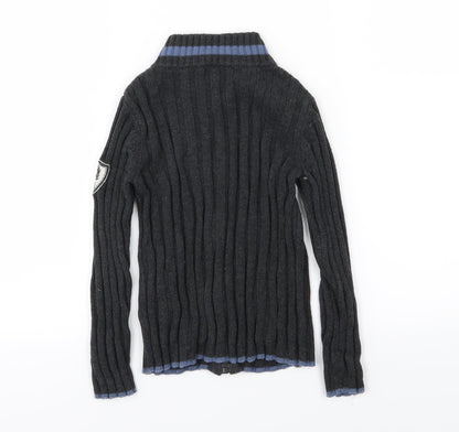 E of M Boys Grey  Knit Full Zip Jumper Size 4-5 Years