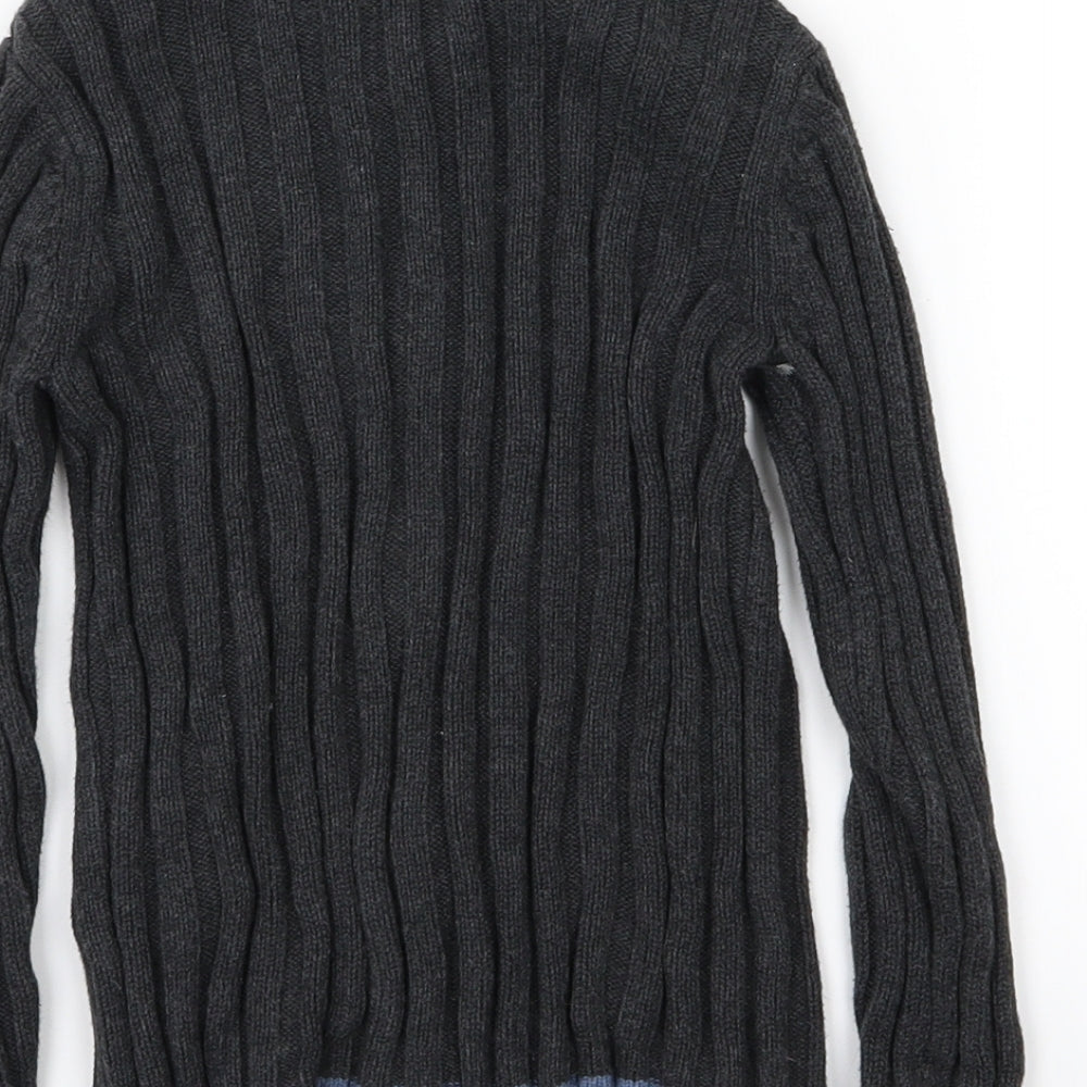 E of M Boys Grey  Knit Full Zip Jumper Size 4-5 Years