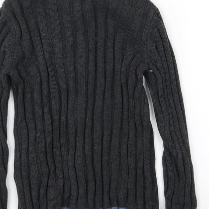 E of M Boys Grey  Knit Full Zip Jumper Size 4-5 Years