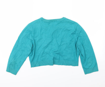 J Taylor Womens Blue  Knit Cardigan Jumper Size 14